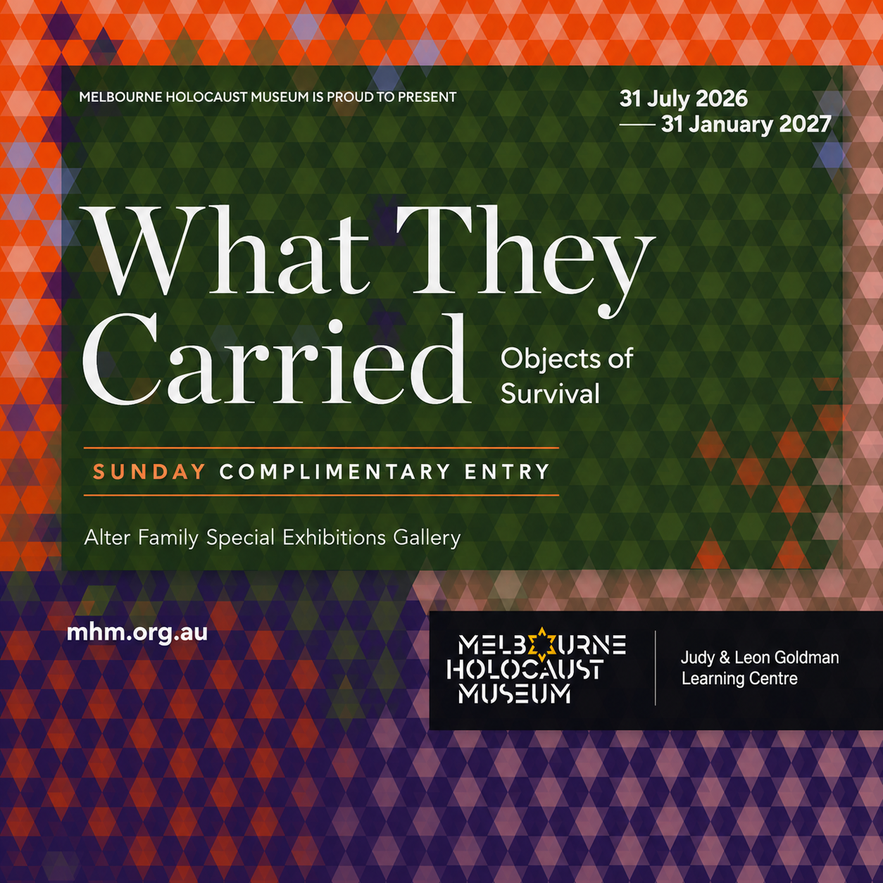 Special Exhibition - What They Carried: Objects of Survival | Sunday Complimentary Entry